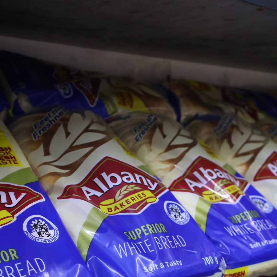Fresh Albany white bread loaves