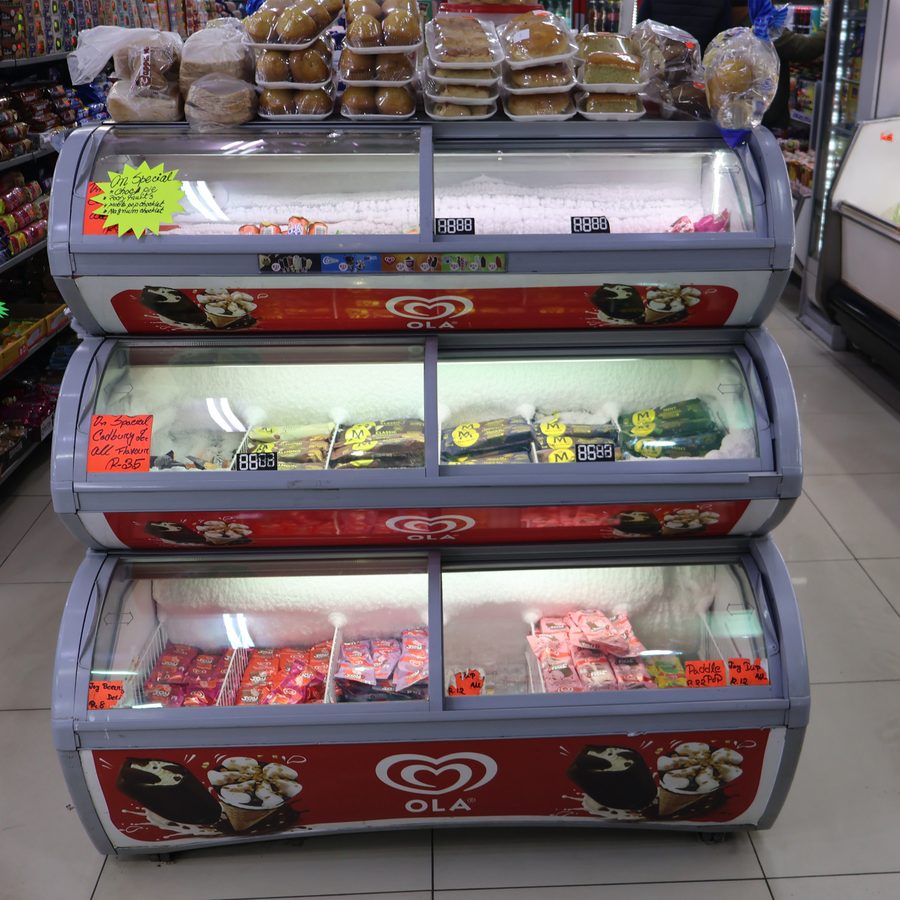 Ola ice cream freezers in store